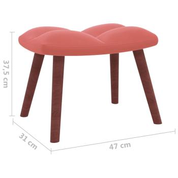 Schaukelstuhl mit Hocker Samt Rosa