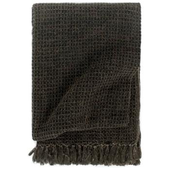 ARDEBO.de - Überwurf Baumwolle 125x150 cm Anthrazit/Braun