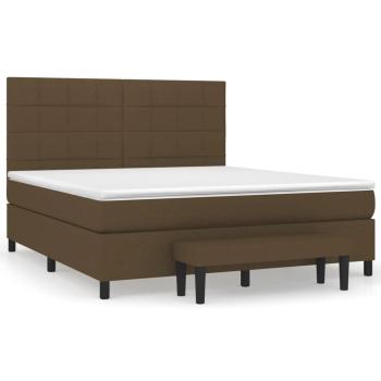 Boxspringbett mit Matratze Dunkelbraun 160x200 cm Stoff