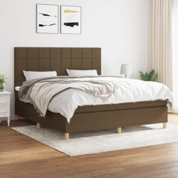 ARDEBO.de - Boxspringbett mit Matratze Dunkelbraun 160x200 cm Stoff