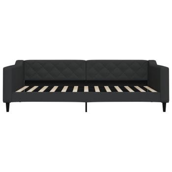Tagesbett Ausziehbar mit Schubladen Schwarz 100x200 cm Stoff