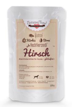 Herzenshund Hirsch mit Quinoa 130g (Menge: 18 je Bestelleinheit)