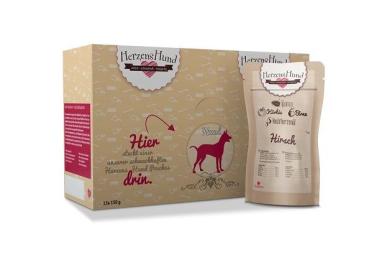 Herzenshund Hirsch mit Quinoa 130g (Menge: 18 je Bestelleinheit)