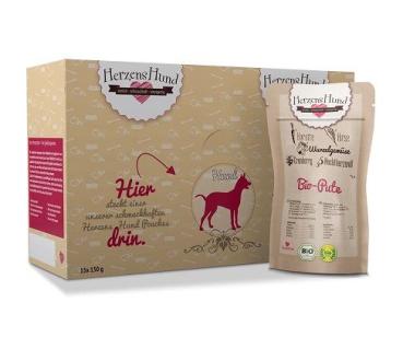 Herzenshund Bio Pute mit Bio Gemüse 130g (Menge: 18 je Bestelleinheit)