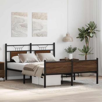 Bettgestell ohne Matratze Braun Eiche 137x190 cm Holzwerkstoff