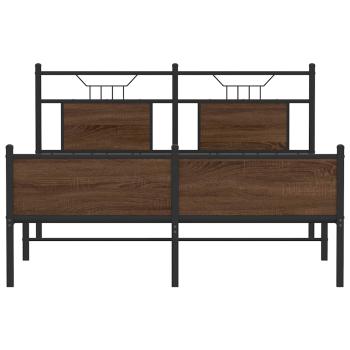 Bettgestell ohne Matratze Braun Eiche 137x190 cm Holzwerkstoff