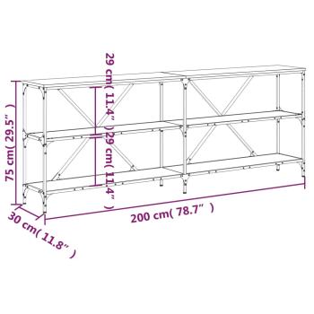 Konsolentisch Sonoma-Eiche 200x30x75 cm Holzwerkstoff und Eisen
