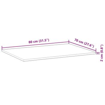 Tischplatte Rechteckig 80x70x2 cm Massivholz Akazie