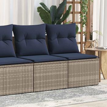 ARDEBO.de - 2-tlg. Garten-Sofagarnitur mit Kissen Grau Poly Rattan Akazie