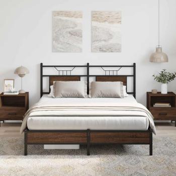 Bettgestell ohne Matratze Braun Eiche 140x200 cm Holzwerkstoff