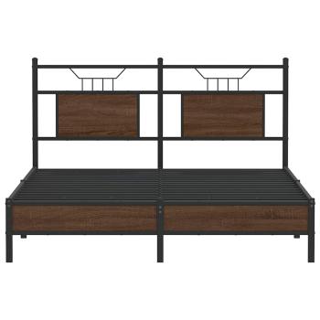 Bettgestell ohne Matratze Braun Eiche 140x200 cm Holzwerkstoff