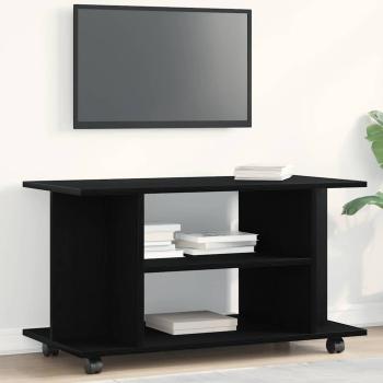 ARDEBO.de - TV-Schrank mit Rollen Schwarz Eichen-Optik 80x40x45 cm
