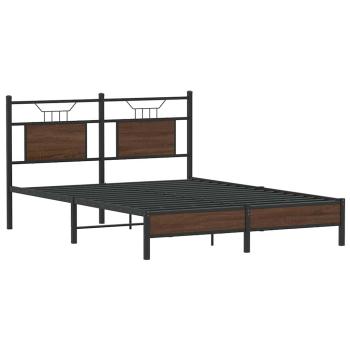 Bettgestell ohne Matratze Braun Eiche 137x190 cm Holzwerkstoff