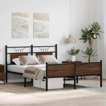 Bettgestell ohne Matratze Braun Eiche 140x200 cm Holzwerkstoff
