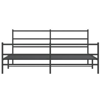 Bettgestell mit Kopf- und Fußteil Metall Schwarz 180x200 cm