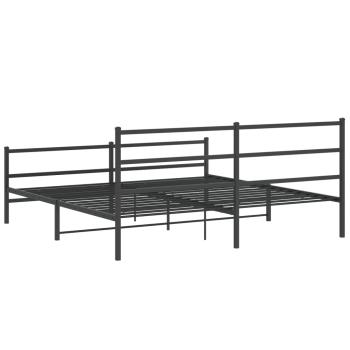Bettgestell mit Kopf- und Fußteil Metall Schwarz 180x200 cm