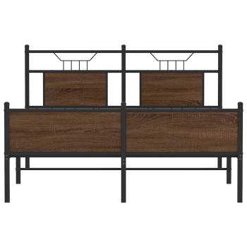 ARDEBO.de - Bettgestell ohne Matratze Braun Eiche 140x190 cm Holzwerkstoff