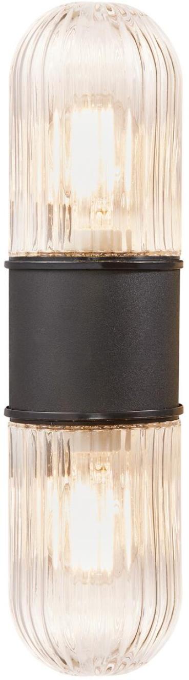 Nordlux Konyo Wandleuchte, E27, IP54, 2x40W, dimmbar, Metall, schwarz (5704924009600)
