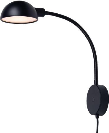 ARDEBO.de Nordlux Nomi Wandleuchte, E14, IP20, 8W, verstellbarer Lampenkopf, schwarz (2220171003)