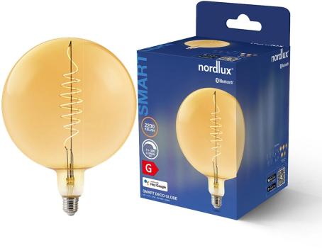 Nordlux Smart E27, G200 Deco Leuchtmittel, 2200K, 380L, 4,7W, dimmbar, Riesenkugel, bernstein (2170122747)