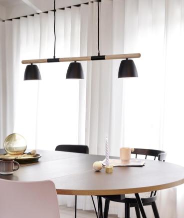 Nordlux Theo Pendelleuchte, GU10, IP20, 3x25W, dimmbar, schwarz (2112603003)