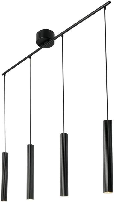 ARDEBO.de Nordlux Vico 4-Rail Pendelleuchte, GU10, IP20, 4x5W, dimmbar, gerippte Oberfläche, Metall, schwarz (2412143003)