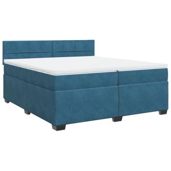 Boxspringbett mit Matratze Blau 200x200 cm Samt