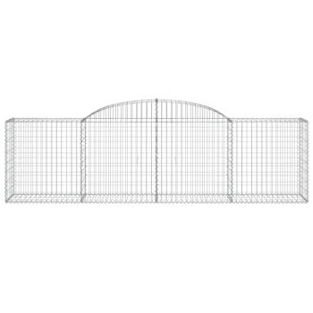 Gabione mit Hochbogen 300x50x80/100 cm Verzinktes Eisen
