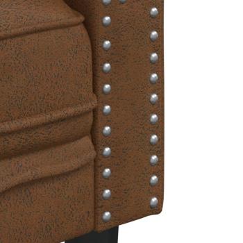 ARDEBO.de - 2-tlg. Chesterfield-Sofa-Set Braun Kunstleder Wildleder-Optik