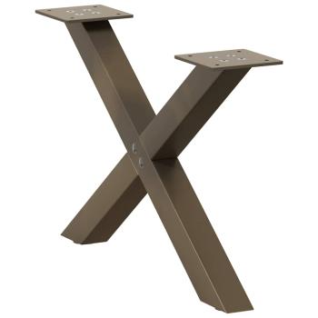 Couchtischbeine X-Form 2 Stk. Naturstahl 60x(30-31) cm Stahl