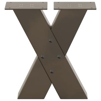 Couchtischbeine X-Form 2 Stk. Naturstahl 30x(30-31) cm Stahl