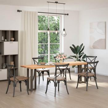 ARDEBO.de - Konsolentischbeine T-Form 2 Stk. Naturstahl 38x25x(72-73) cm