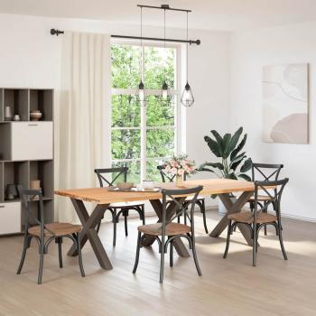 Esstischbeine X-Form 3 Stk. Naturstahl 90x(72-73) cm Stahl