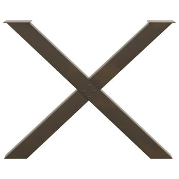 Esstischbeine X-Form 3 Stk. Naturstahl 90x(72-73) cm Stahl