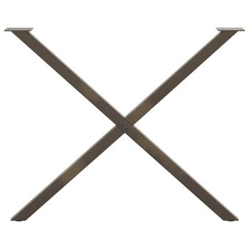 Esstischbeine X-Form 2 Stk. Naturstahl 90x(72-73) cm Stahl