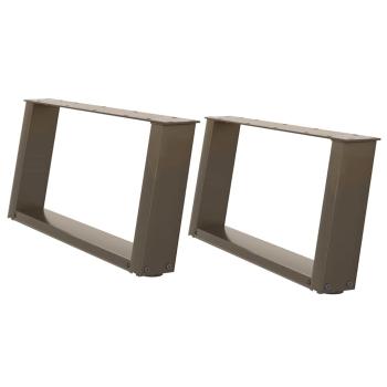 Couchtischbeine U-Form 2 Stk. Naturstahl 60x(30-31) cm Stahl