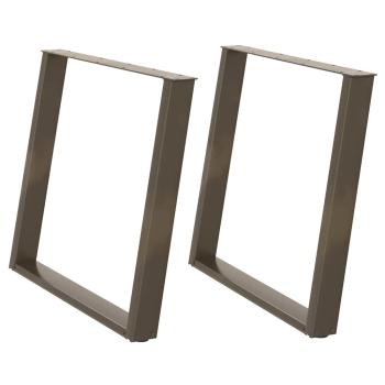 Esstischbeine U-Form 2 Stk. Naturstahl 90x(72-73) cm Stahl