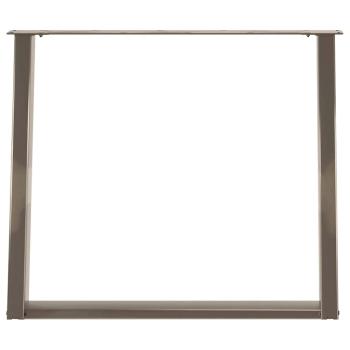 Esstischbeine U-Form 2 Stk. Naturstahl 90x(72-73) cm Stahl