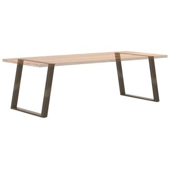 Esstischbeine U-Form 2 Stk. Naturstahl 90x(72-73) cm Stahl