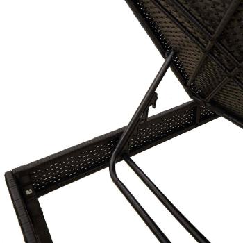 Sonnenliege mit Auflage Schwarz 55x200x44 cm Poly Rattan