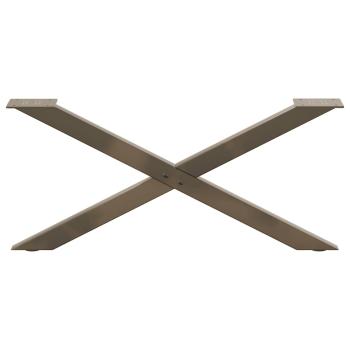 Couchtischbeine X-Form 2 Stk. Naturstahl 70x(30-31) cm Stahl