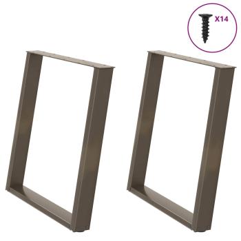 ARDEBO.de - Esstischbeine U-Form 2 Stk. Naturstahl 70x(72-73) cm Stahl