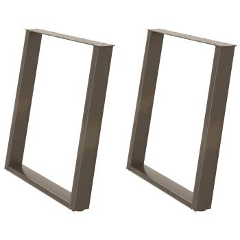 Esstischbeine U-Form 2 Stk. Naturstahl 70x(72-73) cm Stahl