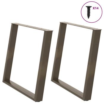 ARDEBO.de - Esstischbeine U-Form 2 Stk. Naturstahl 100x(72-73) cm Stahl