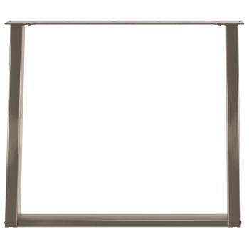Esstischbeine U-Form 2 Stk. Naturstahl 100x(72-73) cm Stahl