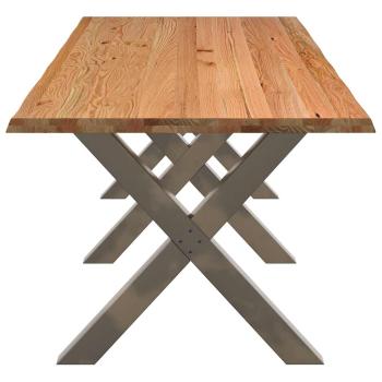 Esstisch Hellbraun 280x100x74 cm Massivholz Eiche Rechteckig