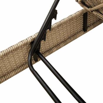 Sonnenliege mit Auflagen Beige 55x200x25,5cm Poly Rattan