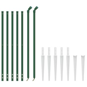 Maschendrahtzaun mit Bodenhülsen Grün 1x10 m