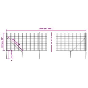Maschendrahtzaun mit Bodenhülsen Grün 1x10 m