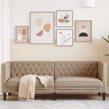 ARDEBO.de - Chesterfield-Sofa 3-Sitzer Cappuccino Kunstleder